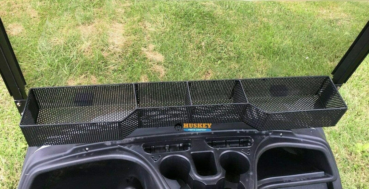 Huskey Parts one-piece front basket design reduces rattling and keeps items organized.
