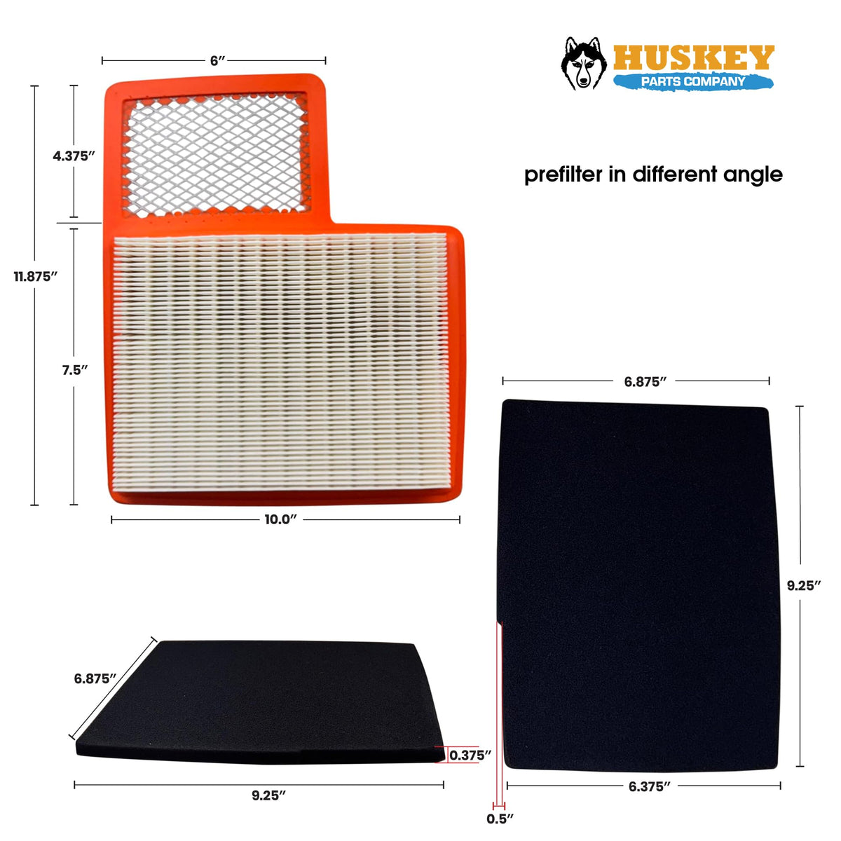 Huskey Parts Company pre-air filter cleans intake and protects engine.