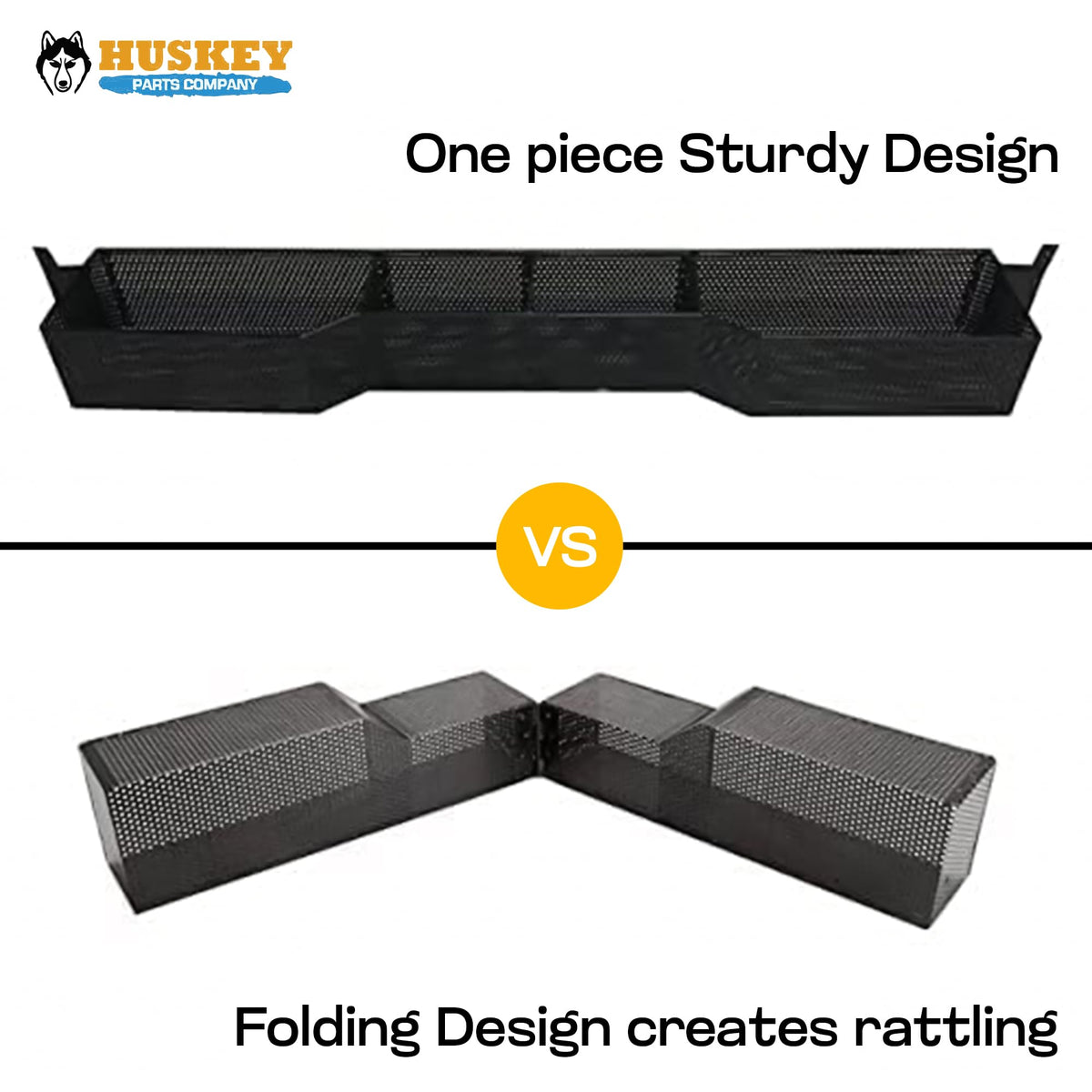 Huskey storage tray helps organize items without blocking the view