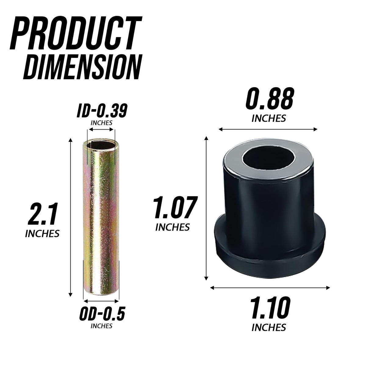 Close-up of Huskey urethane bushings providing durable cushioning in the kit.