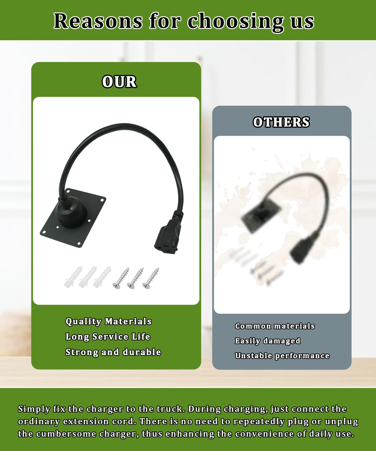 Hustimo durable connector and plug assembly built for long-lasting charging use.
