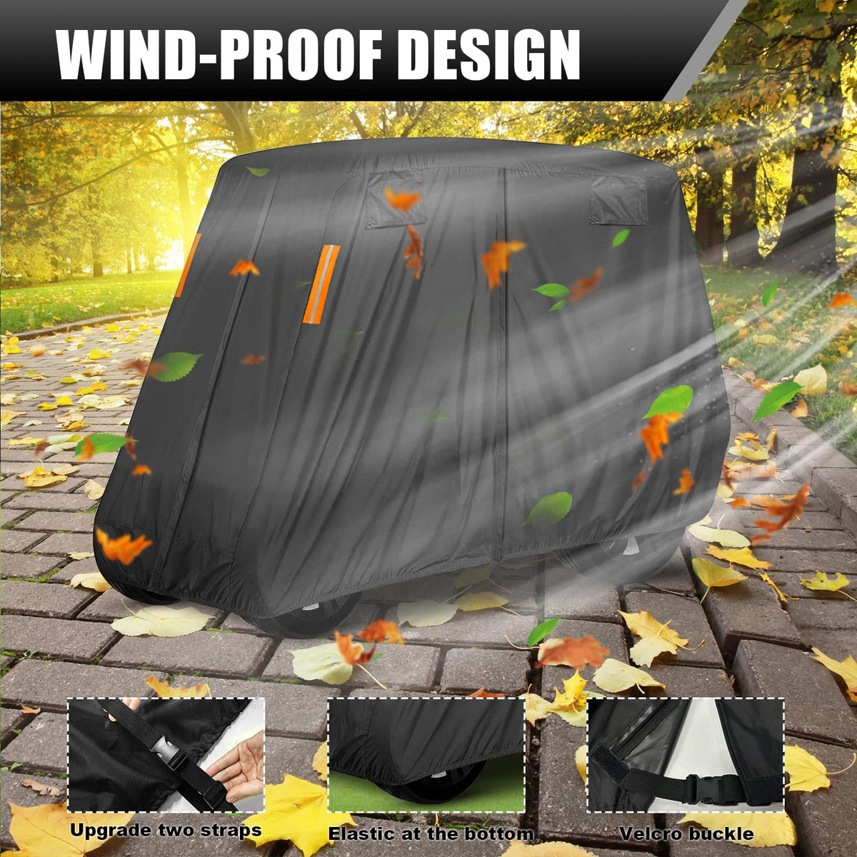 HWIUS 600D cover, zippers with elastic bottom for easy on/off