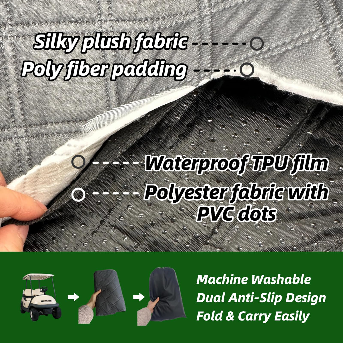 HWIUS pet-friendly seat blanket detail, soft fleece for pets