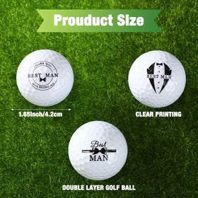 HyDren best-man and groomsman style designs on golf balls for personalization.