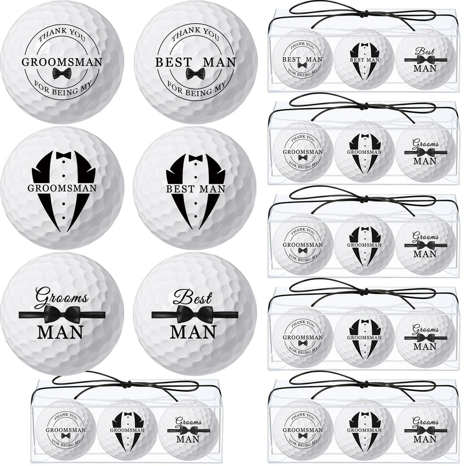 HyDren best-man gift golf balls with a sleek black-and-white design for easy gifting.