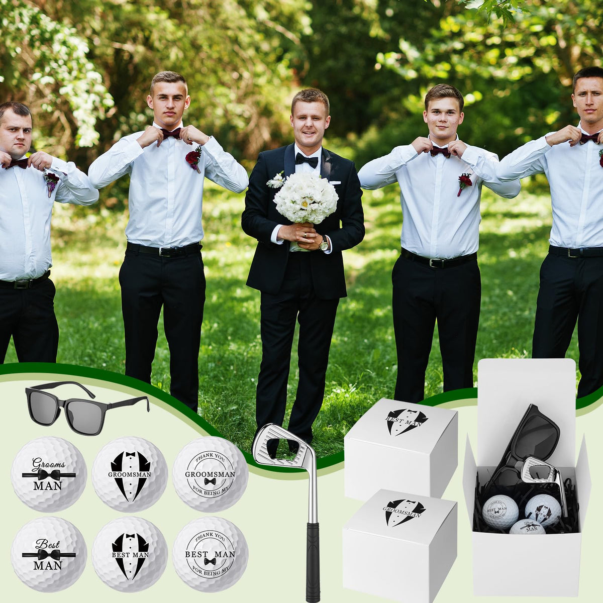 HyDren groomsmen ball designs featuring thank-you messages
