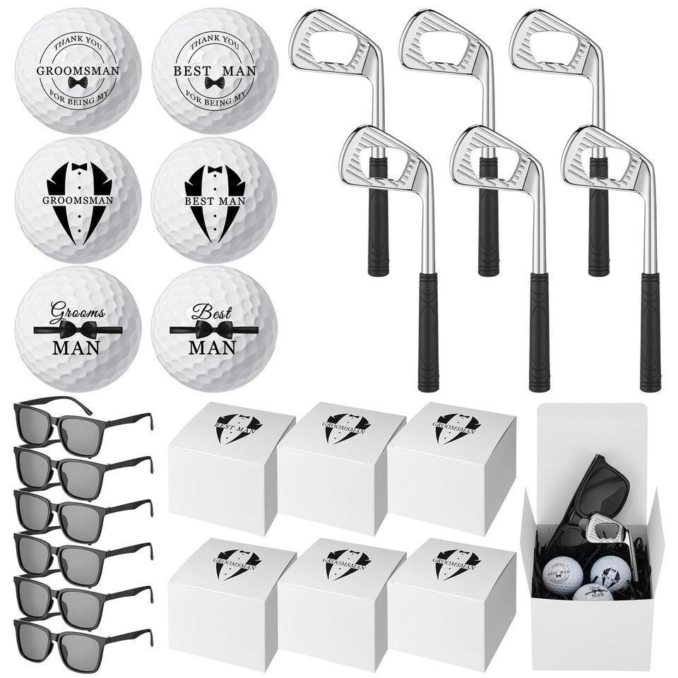 HyDren groomsmen golf balls with wedding-themed designs for gifts