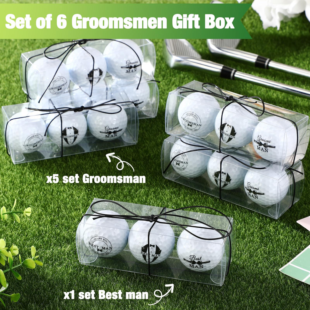 HyDren proposal gift sets for six groomsmen enhancing wedding memories.