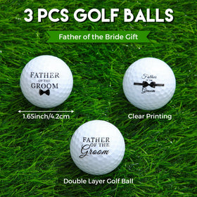 HyDren wedding golf balls 3-pack side markings highlight a personalized gift appeal.