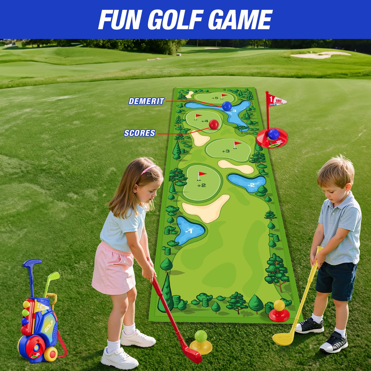 HYES kids golf clubs 4-pcs designed with safe non-slip grips for small hands