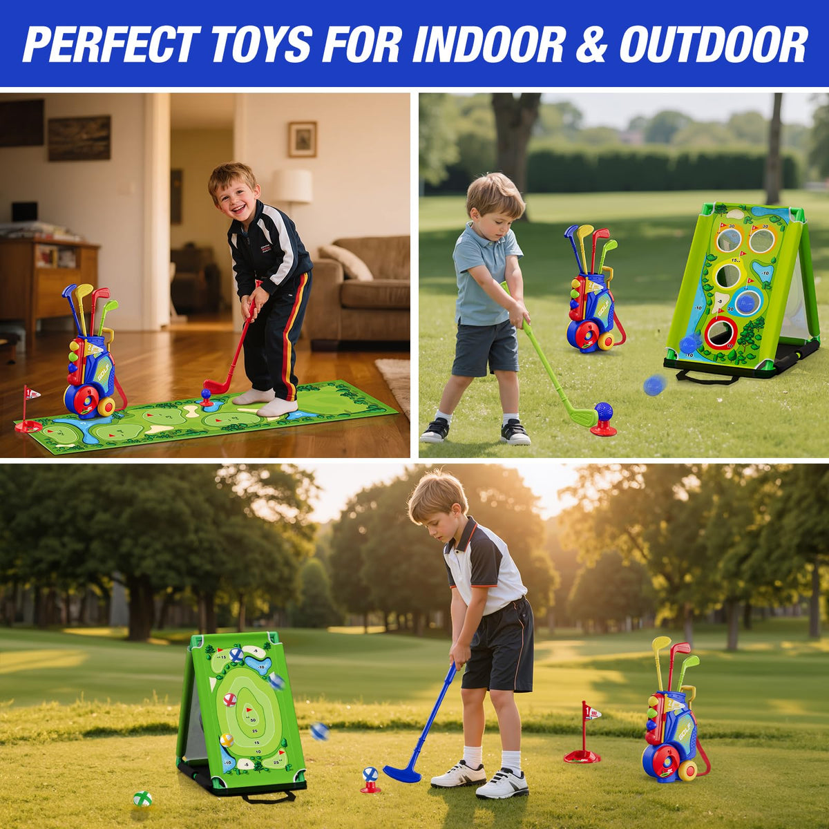HYES triangle board golf toss promotes fun skill practice and hand-eye coordination