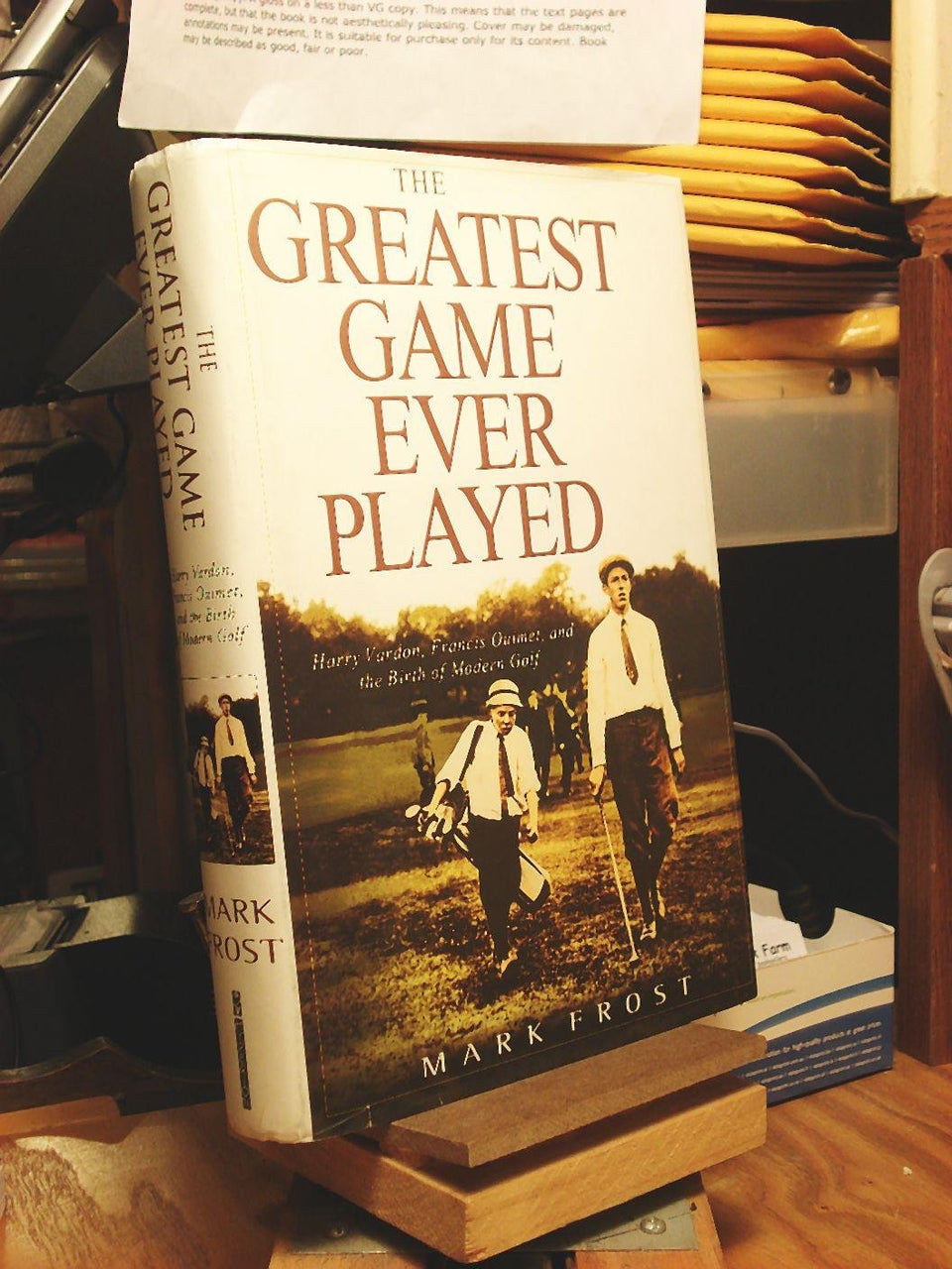 Hyperion The Greatest Game Ever Played signed book cover—great for golf history collectors.