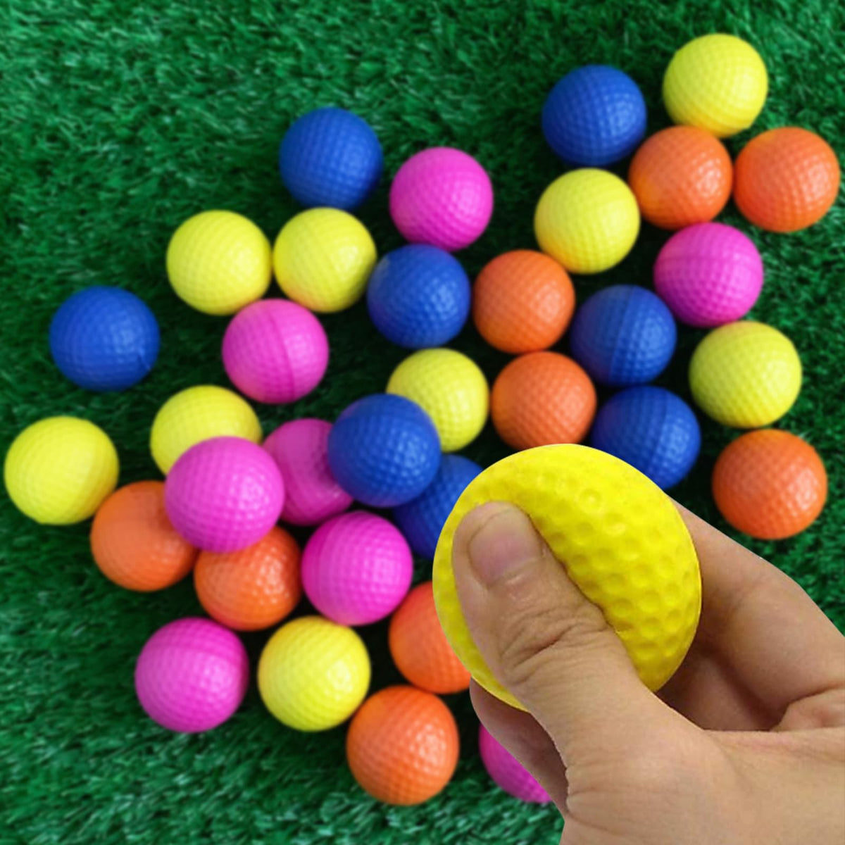 Hyuetrsa orange foam golf ball, soft and elastic for beginner drills.