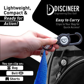 HYZER HOUND DISCS Discineer 16x16 inch towel with generous cleaning surface.