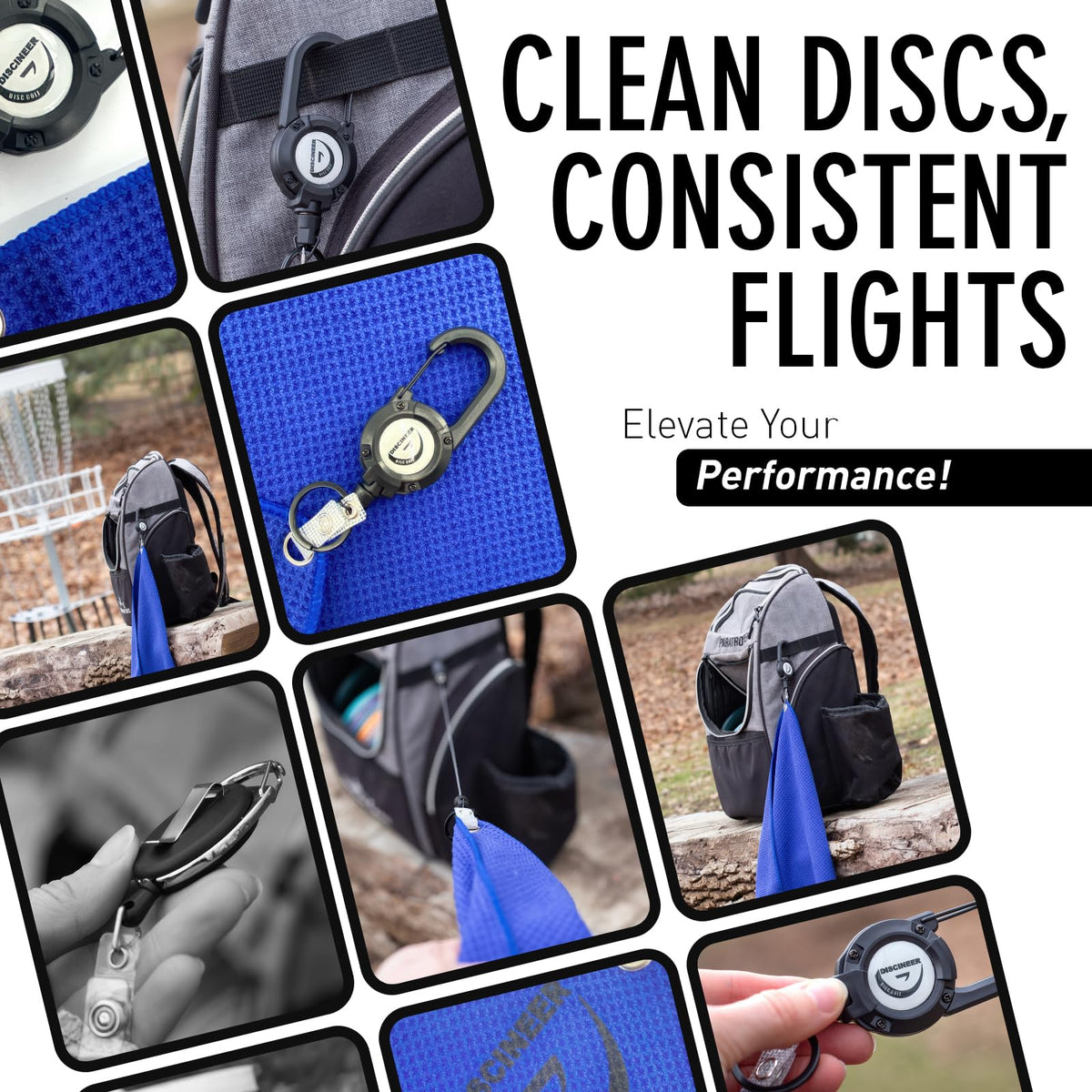 HYZER HOUND DISCS Discineer microfiber blend is soft on discs and dries quickly.