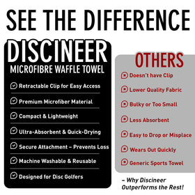 HYZER HOUND DISCS Discineer towel is machine washable for easy care.