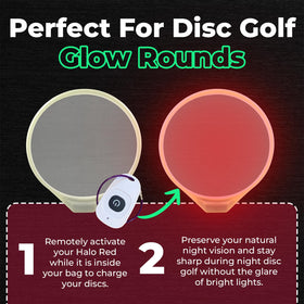 HYZER HOUND DISCS Halo Red Glow Charger UV ring activation boosts glow efficiency.