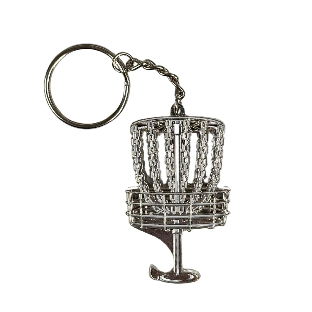 Hyzer Hound Discs keychain bottle opener with disc golf basket logo for easy access on keys.