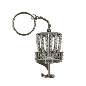 Hyzer Hound Discs keychain bottle opener with disc golf basket logo for easy access on keys.