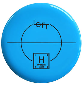 HYZER HOUND DISCS LOFT Hydrogen putter front view shows straight flight and precision.
