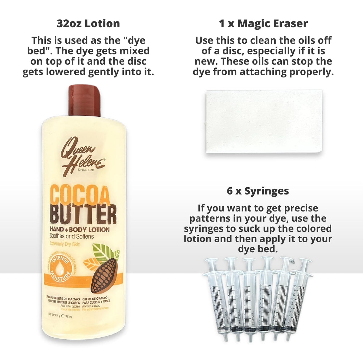 HYZER Hound Discs lotion 32oz ensures smooth dye penetration on plastics.