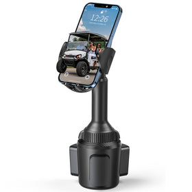 ICARMOUNT golf cup phone holder securely grips phones during golf cart rides