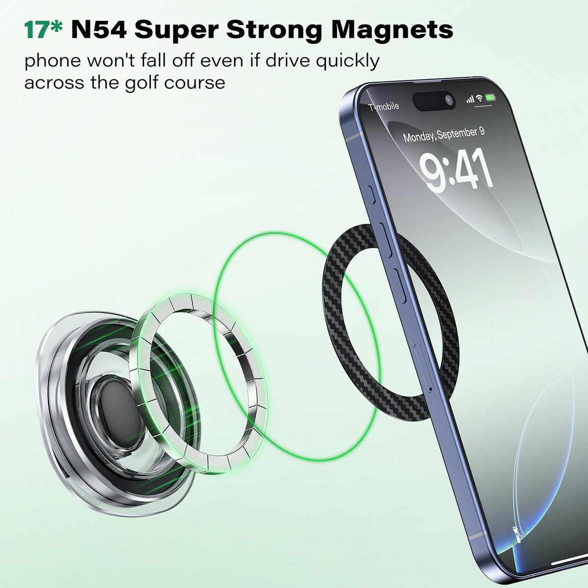 Strong magnets on ICARMOUNT hold phone firmly on uneven terrain