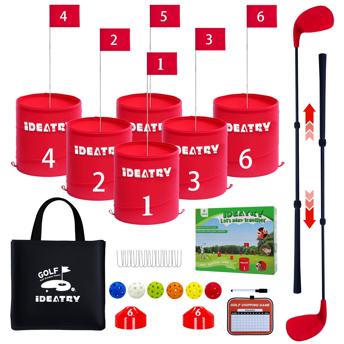 IDEATRY durable weather buckets for all-season backyard practice.