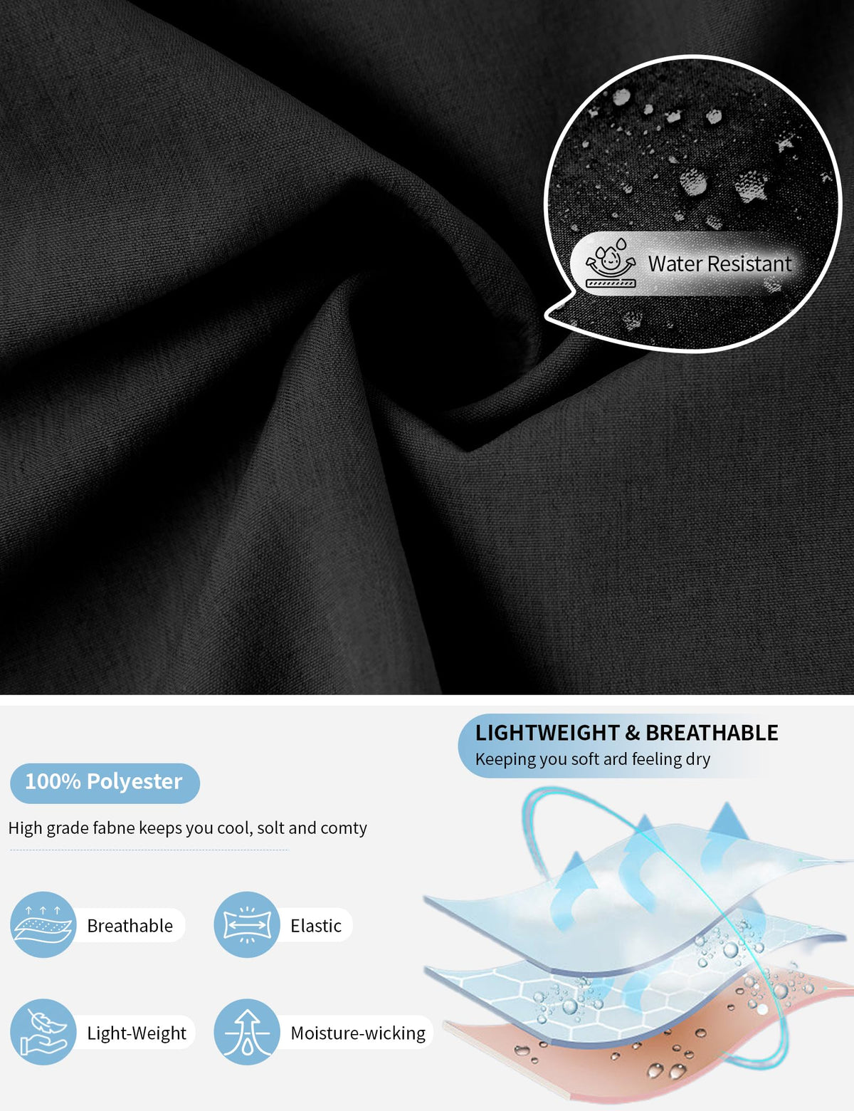 Idtswch men's tall golf pants pocket detail shows secure snaps.