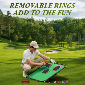 IGRL complete golf game set includes club, rings, balls, mat, and bag