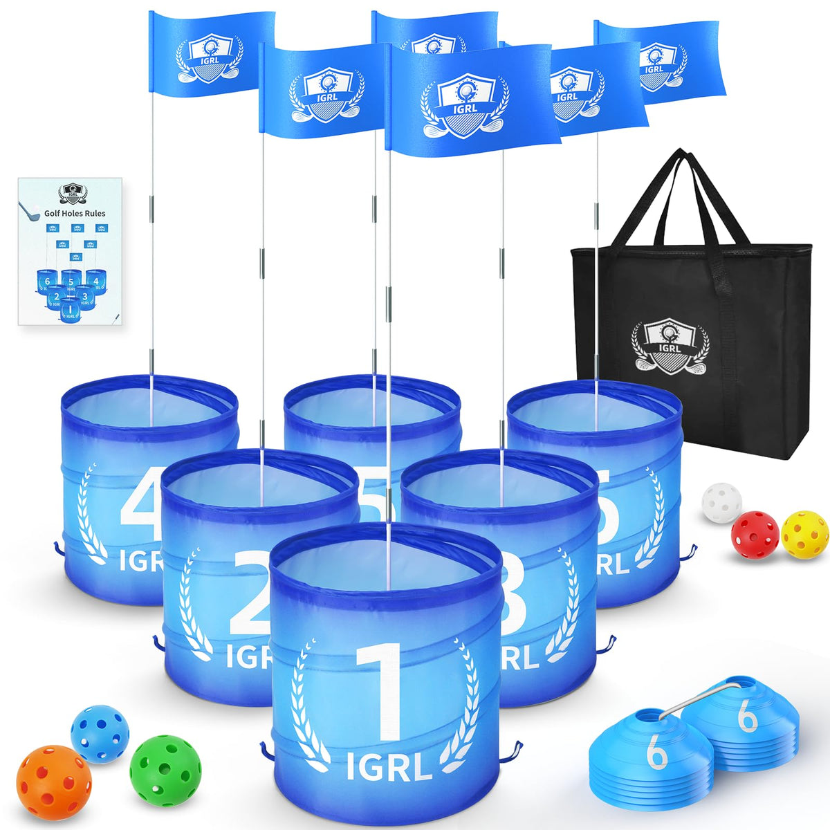 IGRL Golf Yard Game 6 holes backyard setup for family fun.