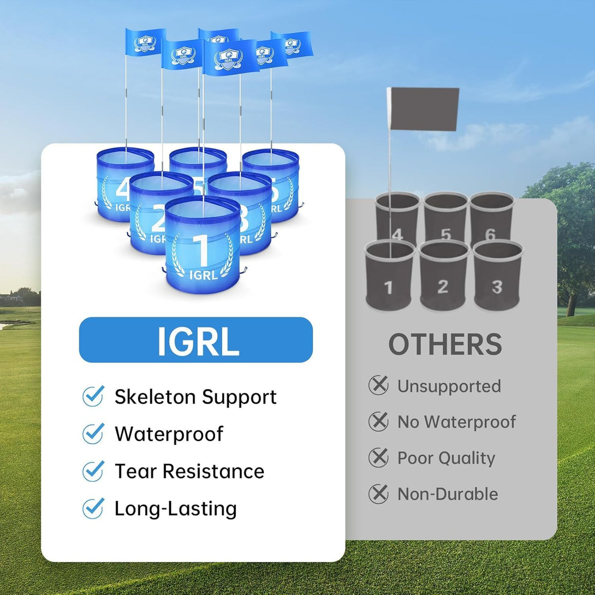 IGRL Golf Yard Game colorful balls improve visibility for easy play