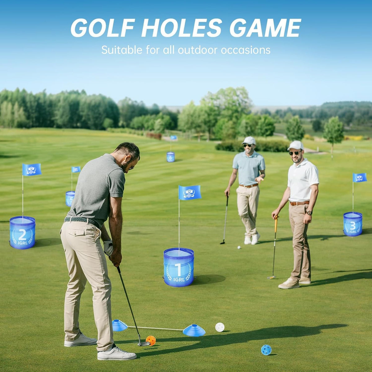 IGRL Golf Yard Game flagsticks support precise target practice