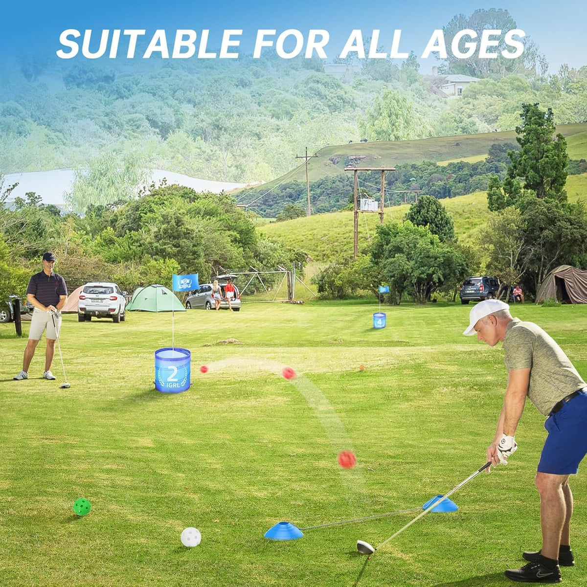 IGRL Golf Yard Game quick setup simplifies assembly before play.