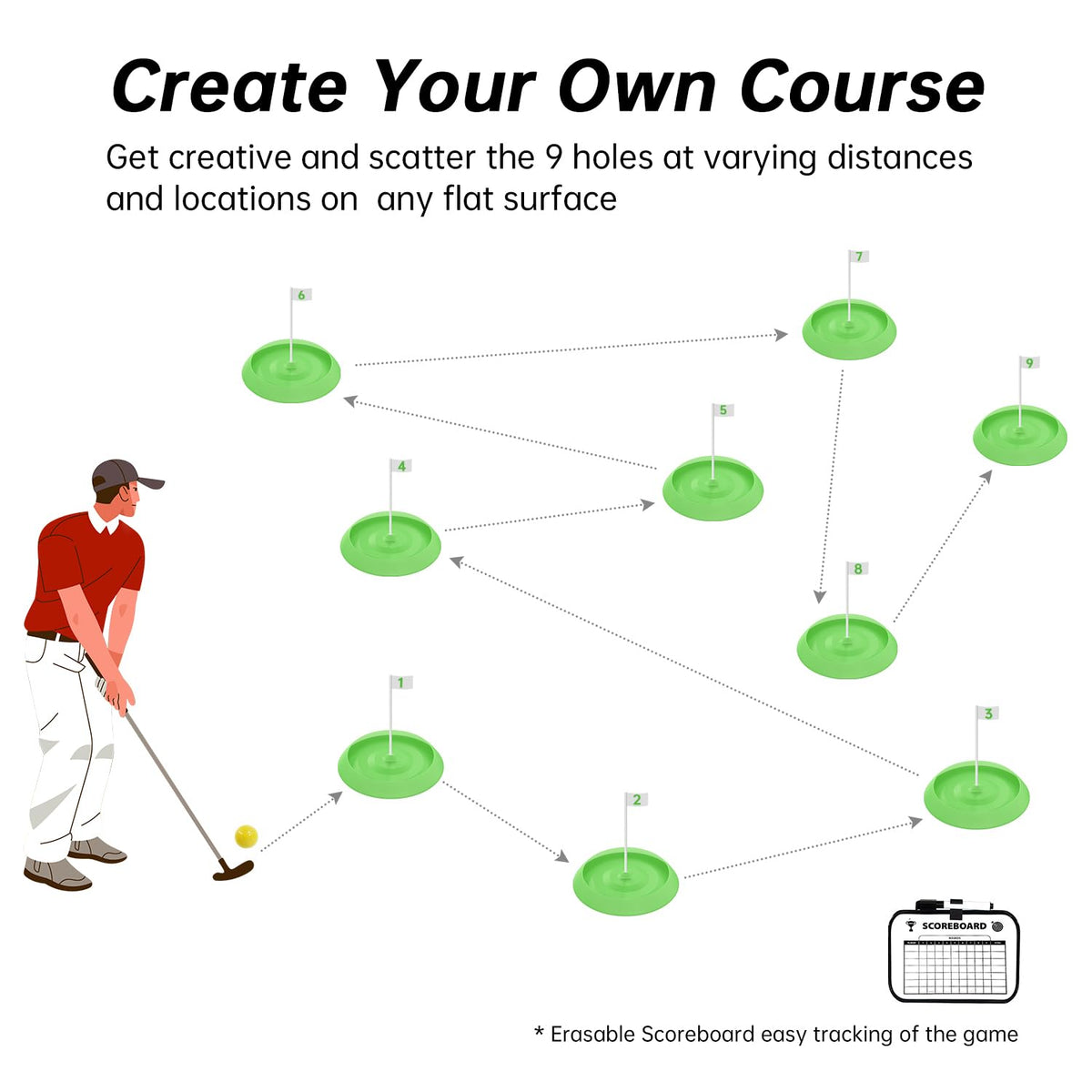 IGRL Mini Golf Set balls and scorecard for tracking rounds