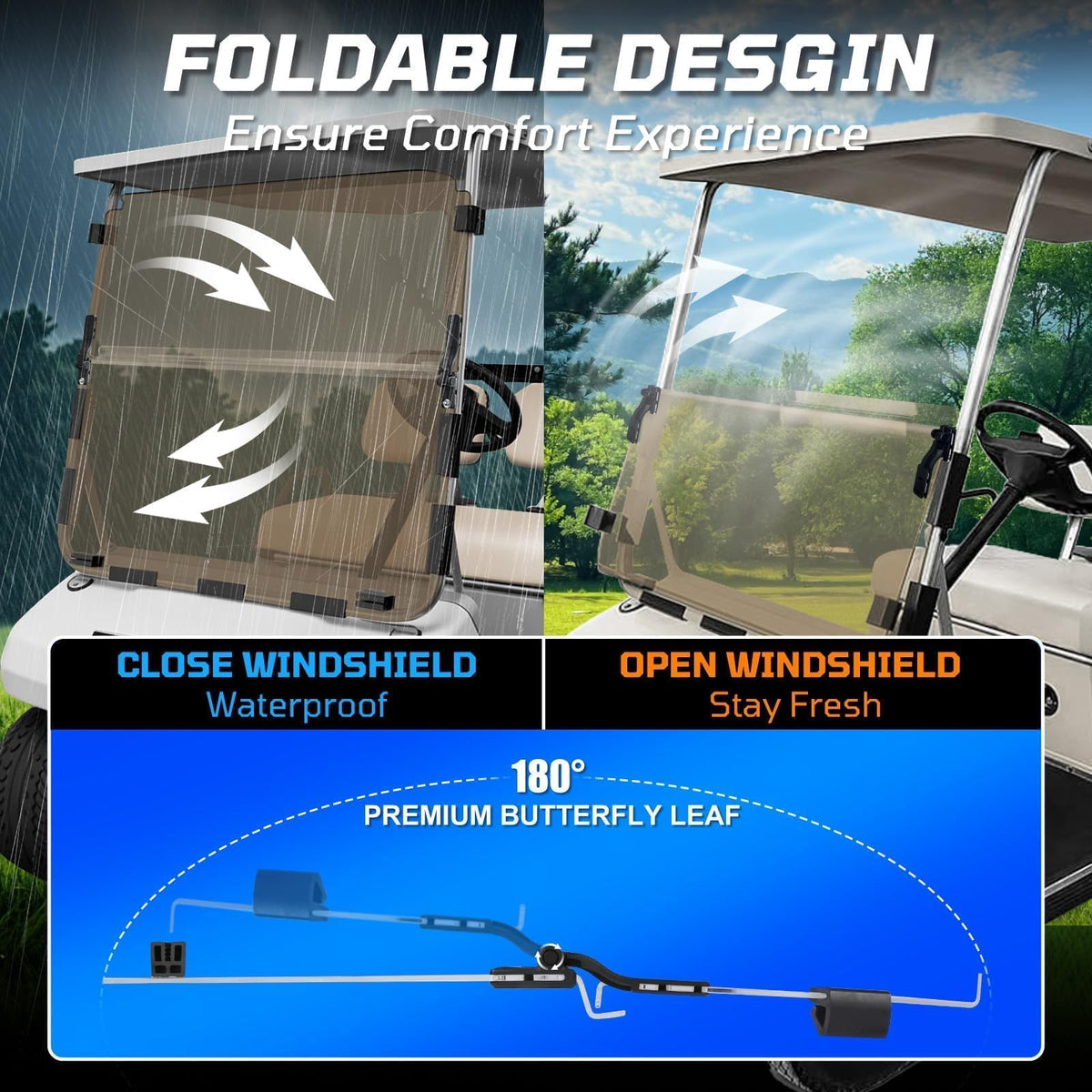 iLSKW 5mm PC material windshield offers robust, durable construction.