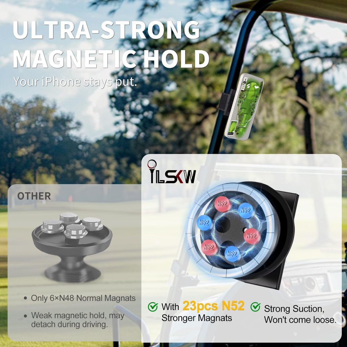 iLSKW adhesive metal plate to boost magnetic strength on any phone.