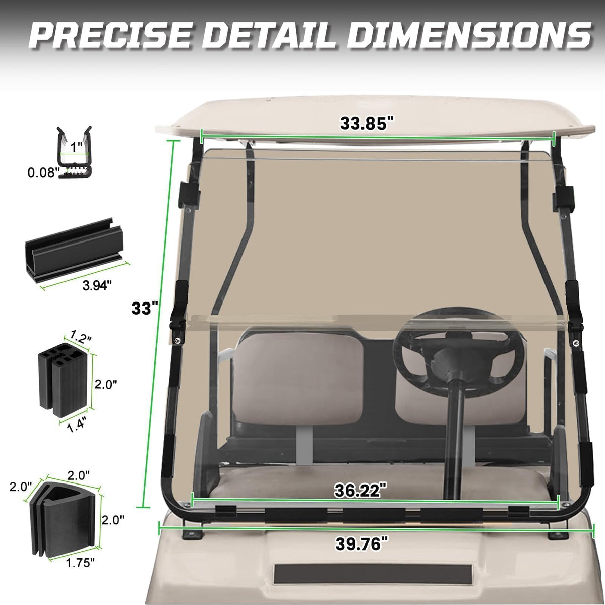 iLSKW anti-glare tinted windshield improves driving comfort in bright light.