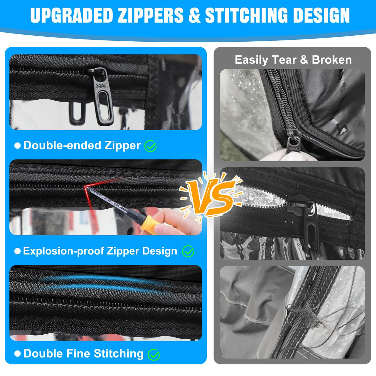 iLSKW back-door window with zipper enables easy loading and entry.