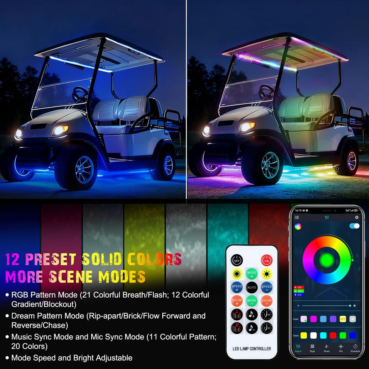 iLSKW Bluetooth app controlled LED strip for color and mode customization