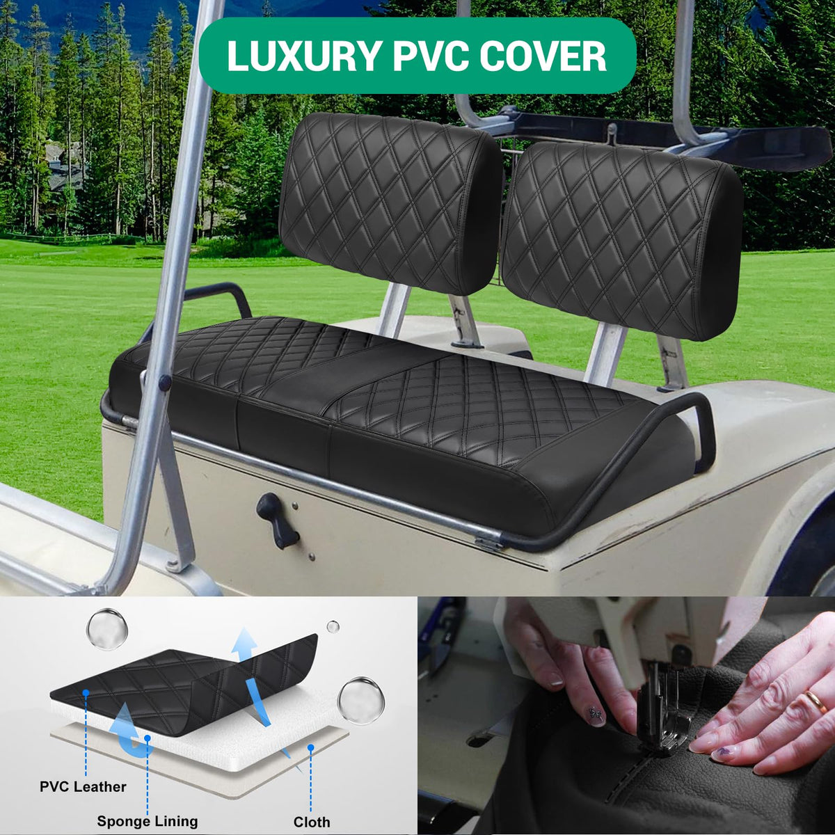 iLSKW Club Car DS front bench seat cover protects against wear