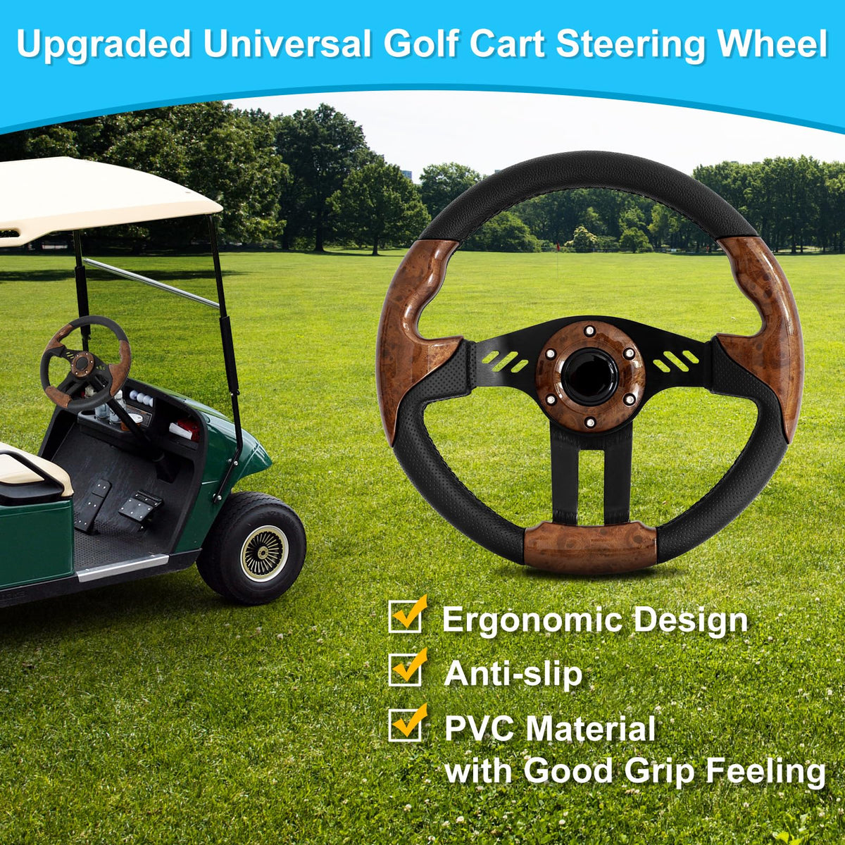 iLSKW ergonomic hand-feel steering wheel for comfortable rides