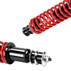 iLSKW shocks installed on a lifted EZGO Medalist rear view.