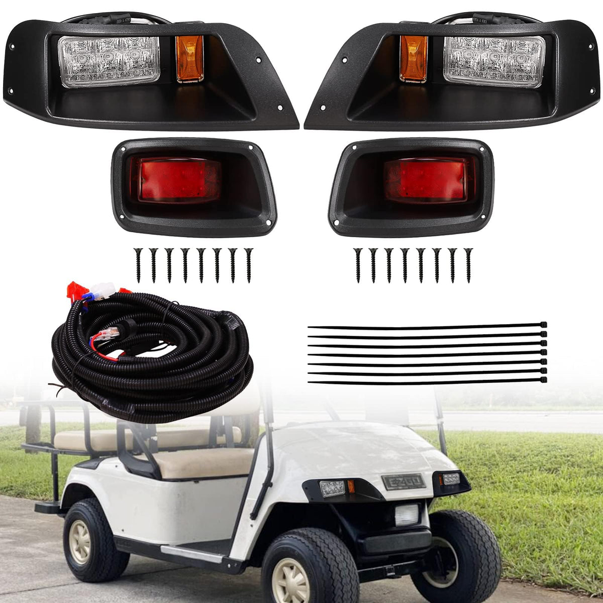 iLSKW EZGO TXT LED headlights and taillights kit for brighter night visibility