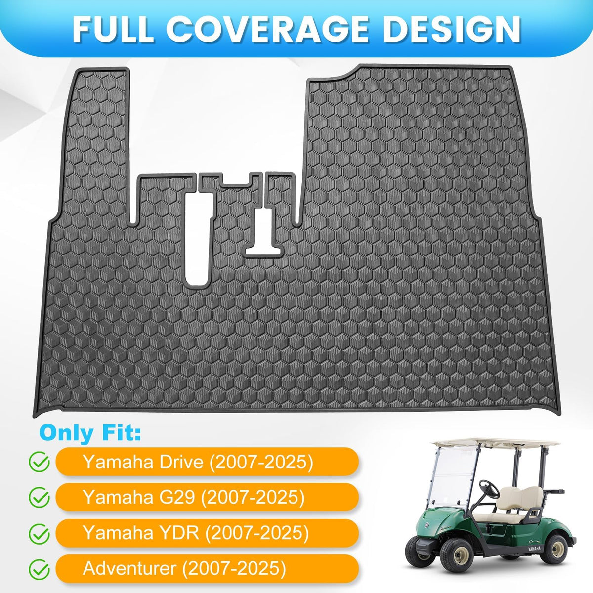 Precise fit for Gen1 Yamaha Drive mat ensuring snug installation and pedal clearance