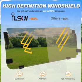 iLSKW foldable windshield assembly simplifies storage and handling.