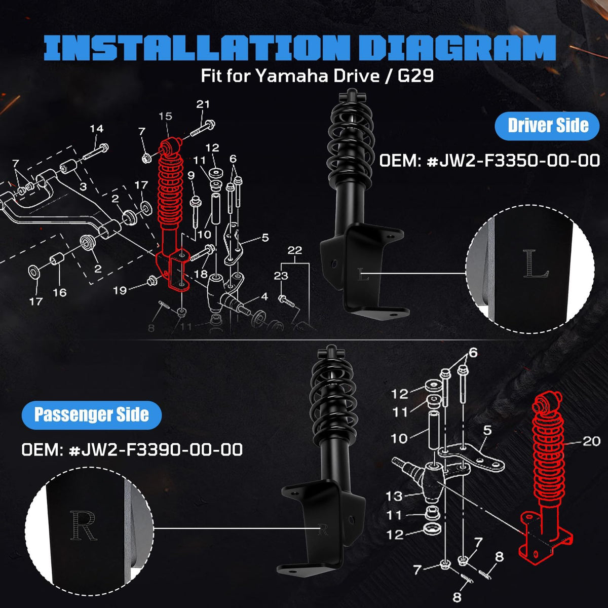 Chrome-plated shock rod by iLSKW resists mud and rain.