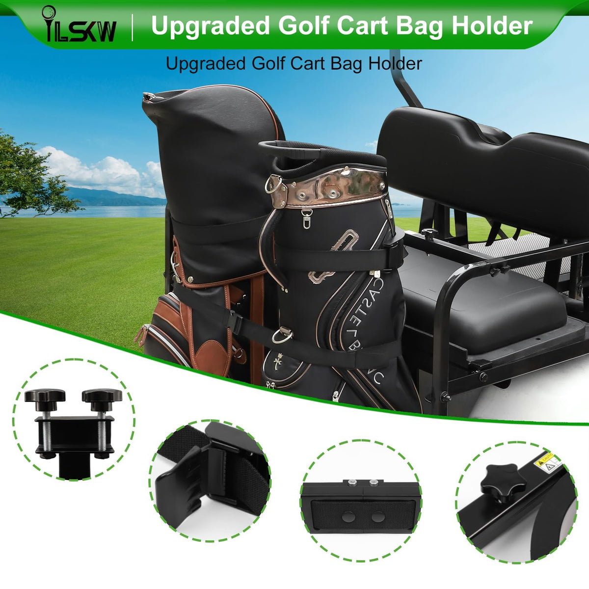 iLSKW 1-inch square frame compatibility for universal golf carts