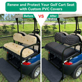 iLSKW golf cart seat cover is easy to install without staples.
