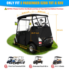 iLSKW clear window panels provide visibility for EZGO drives.
